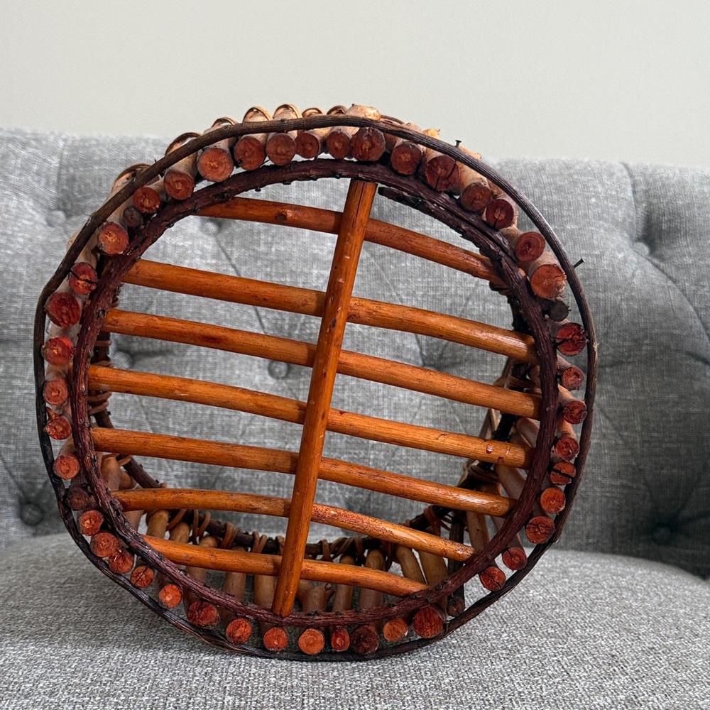 Rustic Wooden Twig Basket - Picture 5 of 5